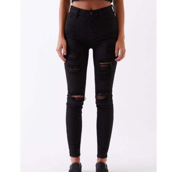 black skinny jeggings